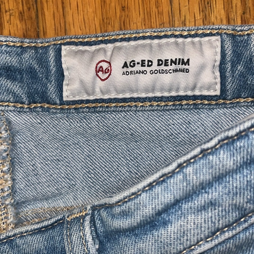Ag Adriano Goldschmied The Isabelle High Rise Straight Crop Blue Jeans Size 24 - Picture 5 of 13